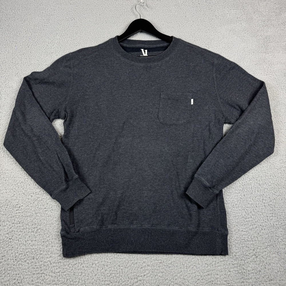 Vuori Jeffreys Pullover Mens Medium Black Heather Crewneck Sweatshirt Athleisure